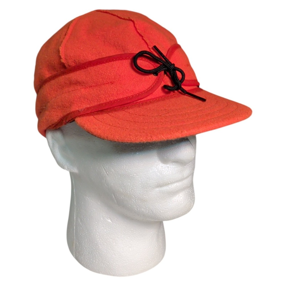 Stormy Kromer Hat Mens Size 7 1/4 Orange Wool Blend Winter Cap Hunting USA Made